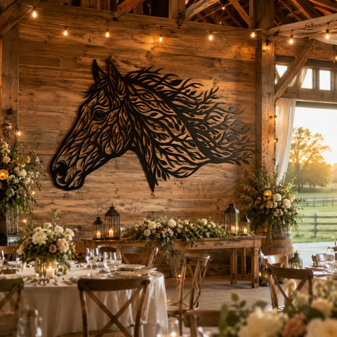 Running Horse Head Laser SVG | Mustang Metal Wall Art DXF | Horse Svg for Laser Cutting | CNC Plasma Cut File | Rustic Ranch Decor SVG HappyDesignStudio 
