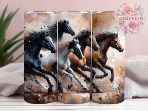 Running Horses Tumbler Wrap, Horse Lover Design, 20oz Sublimation Wrap, Equestrian Tumbler Art, Digital Download Tumbler, Horse Riding Gift, Horse Pattern Tumbler Sublimation Li Zamperini 