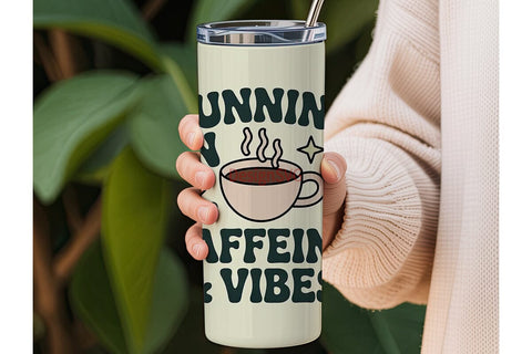 Running On Caffeine Tumbler Wrap Sublimation DesignSVG 