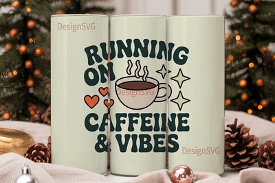 Running On Caffeine Tumbler Wrap Sublimation DesignSVG 