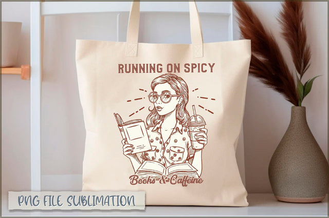 Running on spicy books & caffeine Tote Bag Sublimation Shetara Begum 