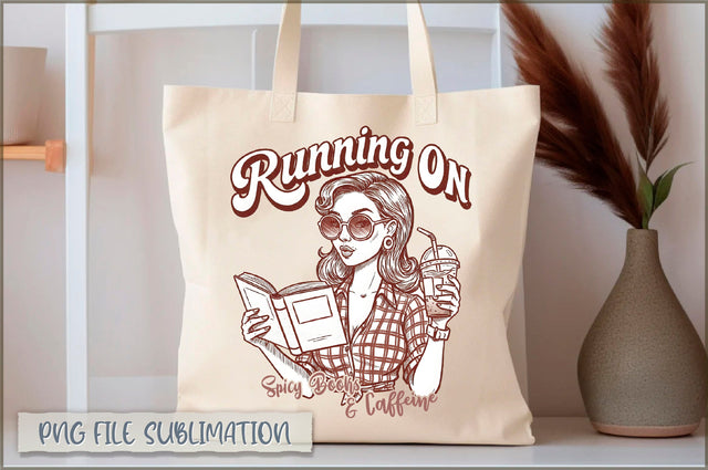 Running on spicy books & caffeine Tote Bag Sublimation Shetara Begum 