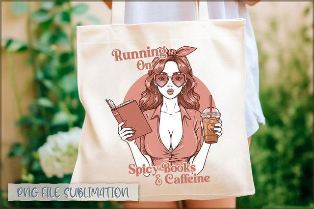 Running on spicy books & caffeine Tote Bag Sublimation Shetara Begum 