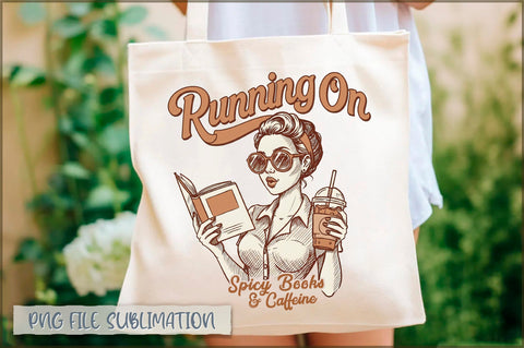 Running on spicy books & caffeine Tote Bag Sublimation Shetara Begum 
