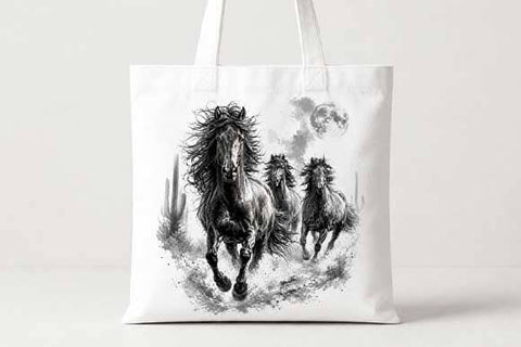 Running Wild Horses Desert Sublimation PNG SVG BillahCrafts 
