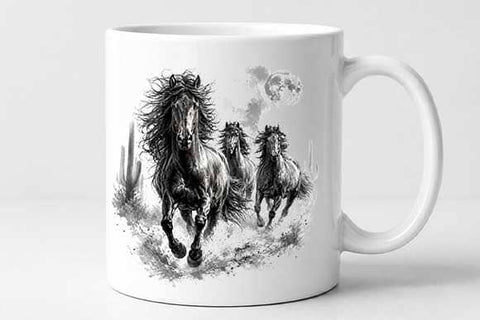 Running Wild Horses Desert Sublimation PNG SVG BillahCrafts 