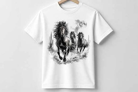 Running Wild Horses Desert Sublimation PNG SVG BillahCrafts 