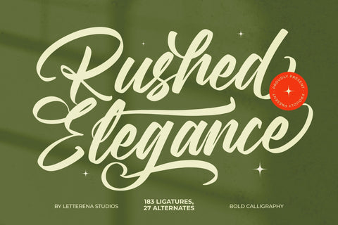 Rushed Elegance - Bold Calligraphy Font Font Letterena Studios 