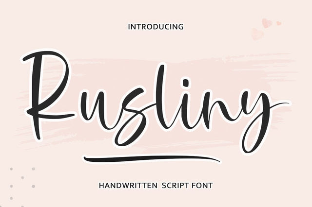 Rusliny Script Font Rastype 