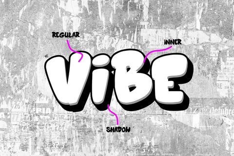 Rusted Vibe | Layered Graffiti Typeface Font Mozzatype 