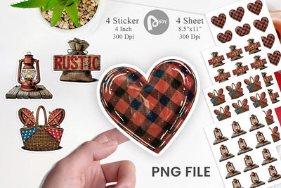 Rustic 4th of July Sticker Sublimation artnoy 