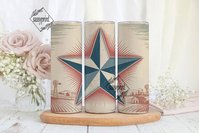 Rustic Americana Star 20oz Tumbler Wrap Sublimation sassyprint 