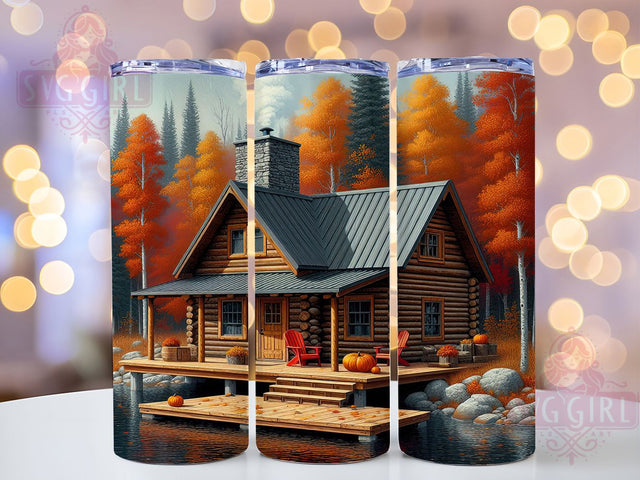 Rustic Autumn Cabin Tumbler, Fall Woods Wrap, 20oz Tumbler Sublimation, Rustic Forest Design, Cozy Seasonal Sublimation, Woodland Retreat Tumbler, Harvest Nature Wrap Sublimation SvggirlplusArt 