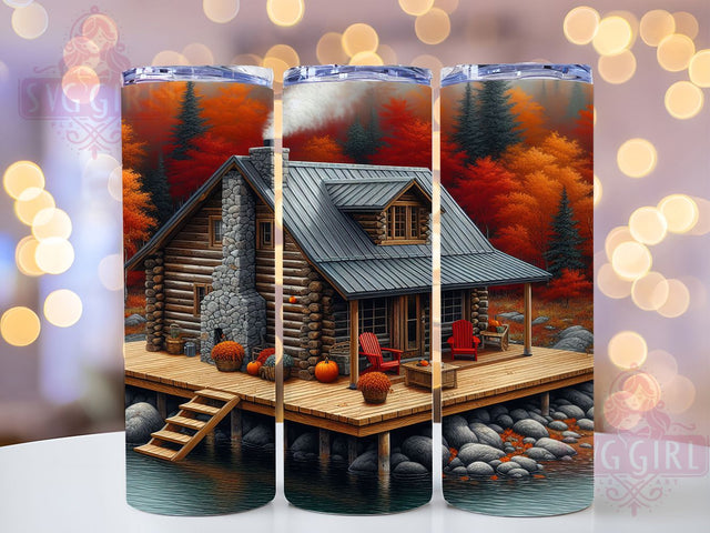 Rustic Autumn Cabin Tumbler, Fall Woods Wrap, 20oz Tumbler Sublimation, Rustic Forest Design, Cozy Seasonal Sublimation, Woodland Retreat Tumbler, Harvest Nature Wrap Sublimation SvggirlplusArt 