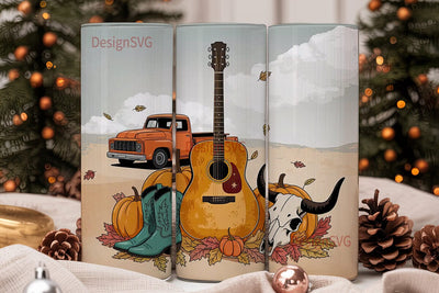 Rustic Autumn Country 20oz Tumbler Wrap Sublimation DesignSVG 
