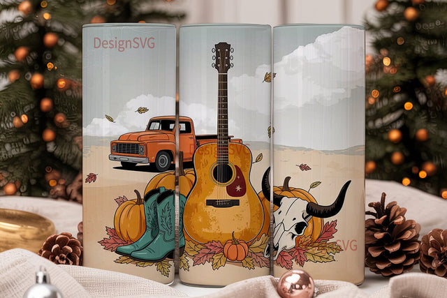 Rustic Autumn Country 20oz Tumbler Wrap Sublimation DesignSVG 