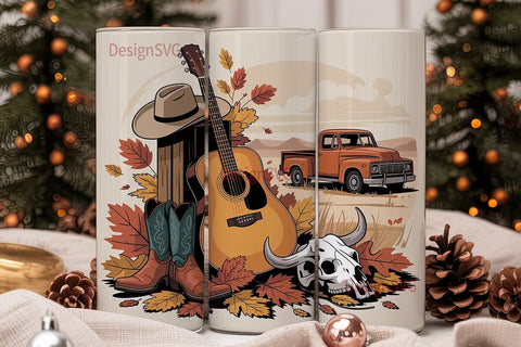 Rustic Autumn Country 20oz Tumbler Wrap Sublimation DesignSVG 
