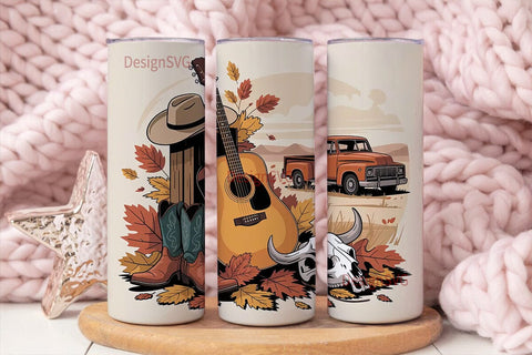 Rustic Autumn Country 20oz Tumbler Wrap Sublimation DesignSVG 
