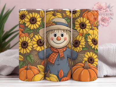 Rustic Autumn Farm Scarecrow Tumbler, Autumn Farm 20Oz Sublimation, Harvest Coffee Cup Design, Fall Country Drinkware, Pumpkin Patch Mug Wrap, Farmhouse Scarecrow Cup, Cozy Autumn Tumbler Sublimation Li Zamperini 