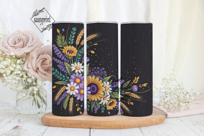 Rustic Autumn Floral 20oz Tumbler Wrap Sublimation sassyprint 
