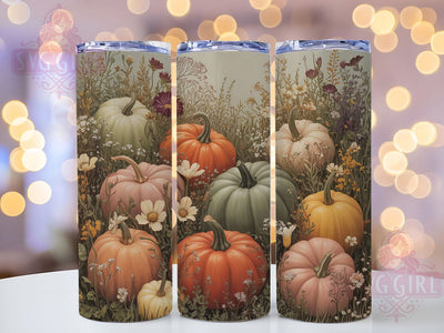 Rustic Autumn Harvest Tumbler, Autumn Flowers, Harvest Theme, Cozy Seasonal Design, Rustic Style, Thanksgiving Pattern, 20Oz Tumbler, Sublimation Wrap Sublimation SvggirlplusArt 