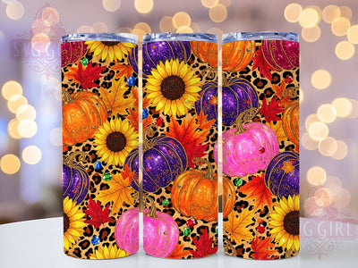 Rustic Autumn Pumpkin Tumbler, Fall Floral, Autumn Theme, Rustic Style, Seasonal Pattern, 20Oz Tumbler, Sublimation Wrap Sublimation SvggirlplusArt 