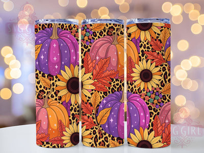 Rustic Autumn Pumpkin Tumbler, Fall Floral, Autumn Theme, Rustic Style, Seasonal Pattern, 20Oz Tumbler, Sublimation Wrap Sublimation SvggirlplusArt 