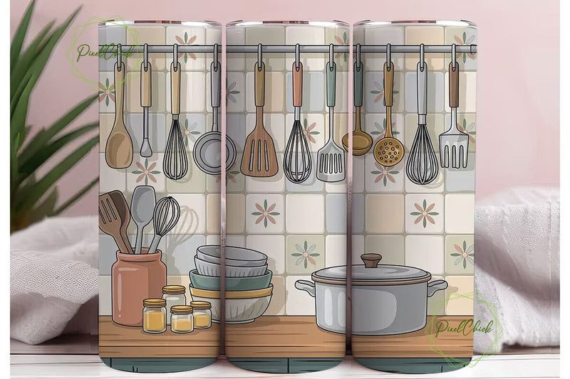 Rustic Baking Kitchen 20oz Tumbler Wrap Sublimation PixelChick 