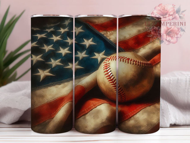 Rustic Baseball in USA Flag 20oz Tumbler Wrap PNG, Baseball Tumbler Png, Straight & Tapered Tumbler Wrap, Instant Digital Download Sublimation Li Zamperini 