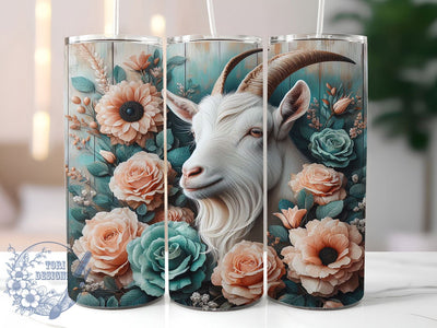 Rustic Boho Floral Goat Tumbler, Rustic Floral Tumbler, Farmhouse Goat Wrap, Whimsical Goat Wrap, Cute Goat Wrap, Sublimation Design, Trendy Gift Idea Sublimation ToriDesigns 