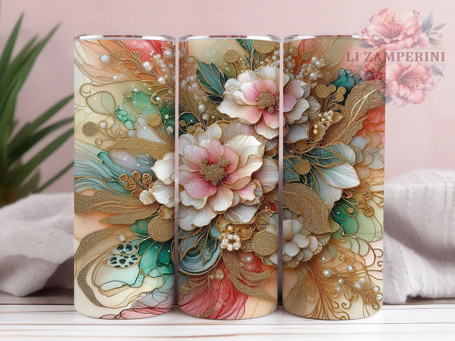 Rustic Boho Leopard Floral Tumbler, Boho Western Tumbler, Rustic Leopard Wrap, Whimsical Floral Wrap, Artistic Boho Wrap, Sublimation Design, Trendy Gift Idea Sublimation Li Zamperini 