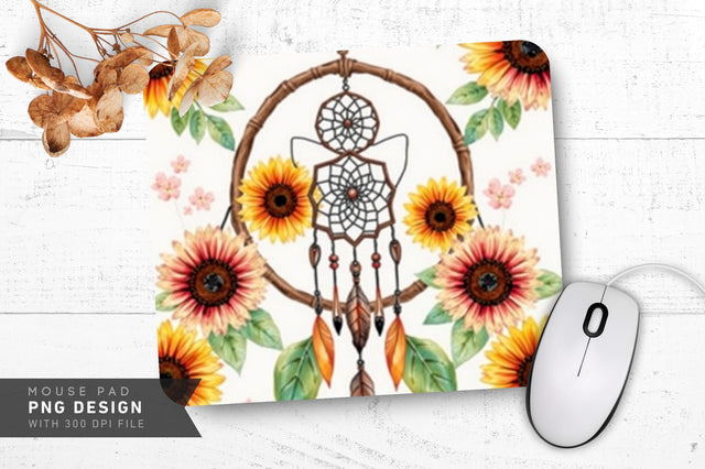 Rustic Boho Sunflowers Mousepad Sublimation Regulrcrative 