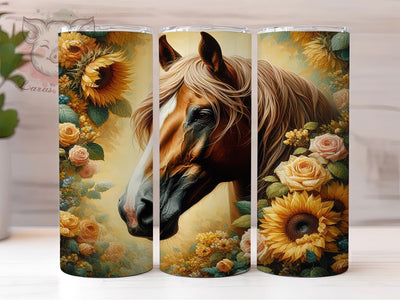 Rustic Boho Western Horse Tumbler, Farm Animal Tumbler, Rustic Ranch Wrap, Brown Horse Wrap, Western Style Wrap, Sublimation Design, Trendy Gift Idea Sublimation Lara' s Designs 