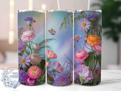 Rustic Boho Wildflower Tumbler, Floral Boho Tumbler, Stylish 20oz Wrap, Sublimation Design, Trendy Gift Idea, Rustic Boho Wrap, Botanical Wildflower Tumbler Sublimation ToriDesigns 