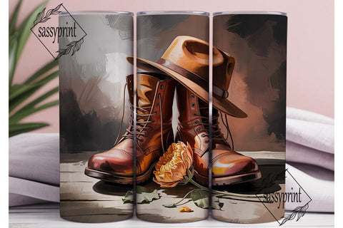 Rustic Boots & Hat 20oz Tumbler Wrap Sublimation sassyprint 