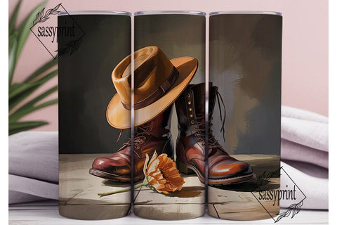 Rustic Boots & Hat 20oz Tumbler Wrap Sublimation sassyprint 
