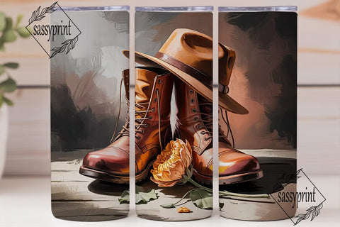 Rustic Boots & Hat 20oz Tumbler Wrap Sublimation sassyprint 