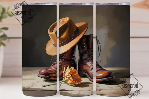 Rustic Boots & Hat 20oz Tumbler Wrap Sublimation sassyprint 