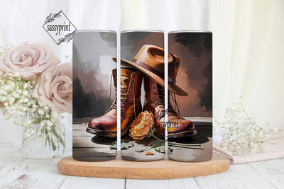 Rustic Boots & Hat 20oz Tumbler Wrap Sublimation sassyprint 