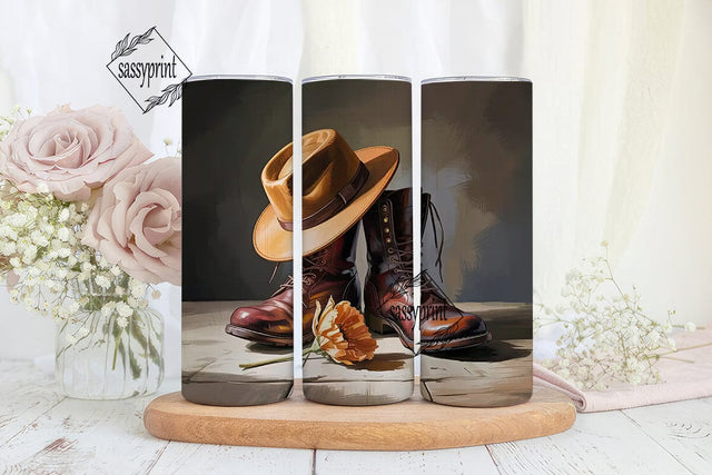 Rustic Boots & Hat 20oz Tumbler Wrap Sublimation sassyprint 