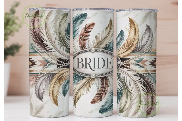 Rustic Bride 20oz Tumbler Wrap Sublimation PixelChick 