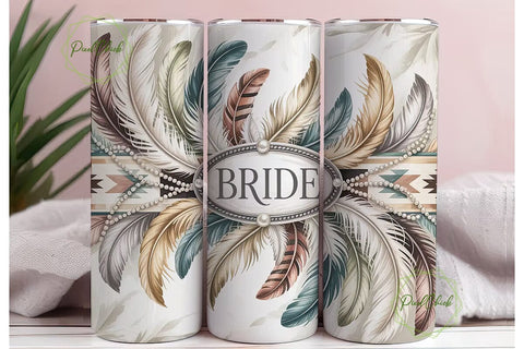 Rustic Bride 20oz Tumbler Wrap Sublimation PixelChick 