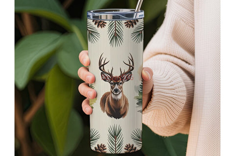Rustic Cabin & Buck 20oz Tumbler Wrap Sublimation DesignSVG 