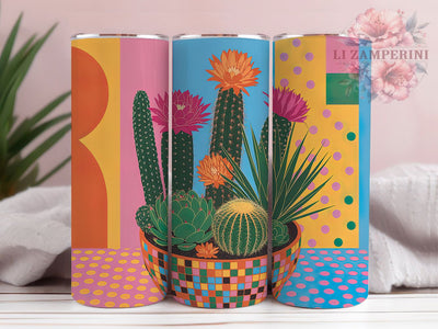 Rustic Cactus Succulent Tumbler, Plant Lover Tumbler, Rustic 20oz Wrap, Sublimation Design, Stylish Gift Idea, Fun Plant Wrap, Desert Succulent Tumbler Sublimation Li Zamperini 