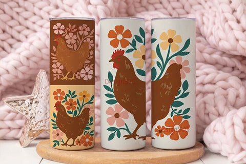 Rustic Chicken 20oz Tumbler Wrap Sublimation DesignSVG 