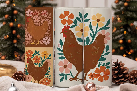 Rustic Chicken 20oz Tumbler Wrap Sublimation DesignSVG 