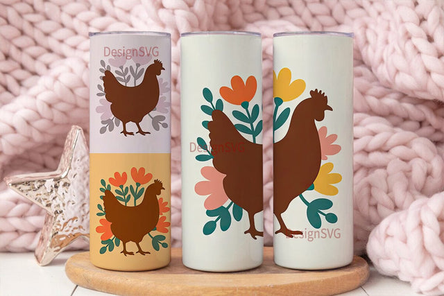 Rustic Chicken 20oz Tumbler Wrap Sublimation DesignSVG 