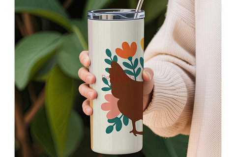Rustic Chicken 20oz Tumbler Wrap Sublimation DesignSVG 