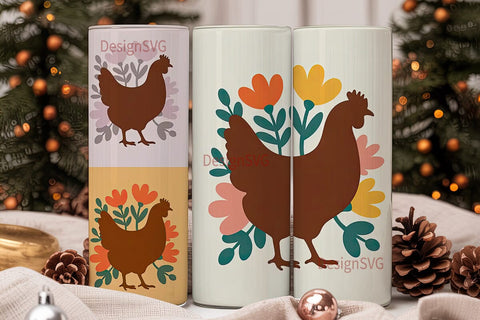 Rustic Chicken 20oz Tumbler Wrap Sublimation DesignSVG 