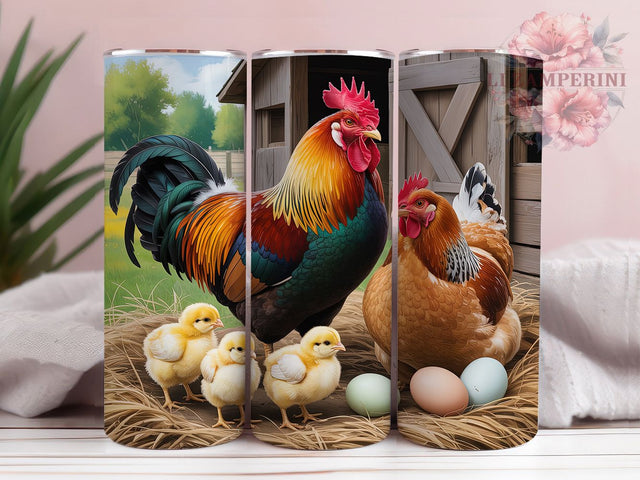 Rustic Chicken Farm Tumbler, Farmhouse Tumbler Design, 20oz Tumbler Wrap, Sublimation Design, Country Life Gift, Rustic Farm Wrap, Poultry Lover Tumbler Sublimation Li Zamperini 